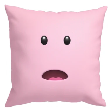 An emoji of pastel pink pillow sticker