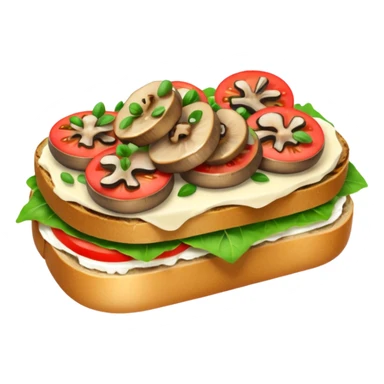 mushroom open sandwich sticker
