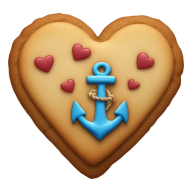 cookie heart with anchor sticker