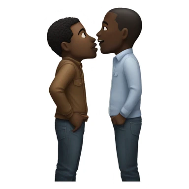 Black guy kissing white guy sticker
