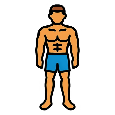 athletic muscular male body type, standing sticker