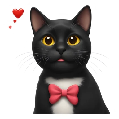 Black cat blowing kiss sticker
