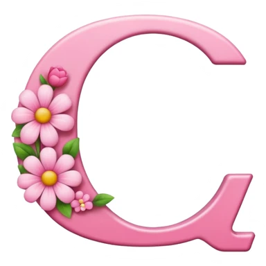 Pink, romantic, flowery, the letter “C” sticker
