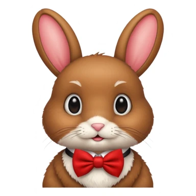 brown bunny with red bowtie sticker