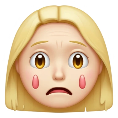 A sad emoji with mental stroke sticker