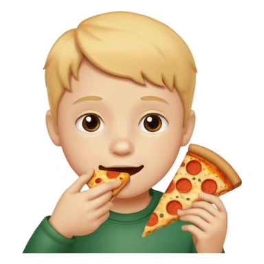 Child with pizza  sticker