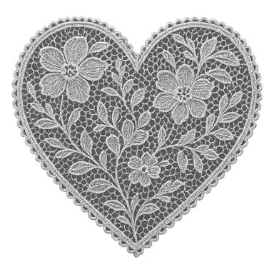 heart with a delicate silver lace overlay sticker