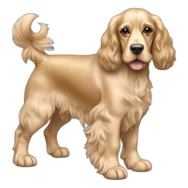 Dog-english-cocker-spaniel-full-body mujer rubia pelo corto sticker