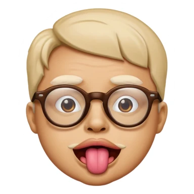 Caca con gafas y lengua afuera sticker