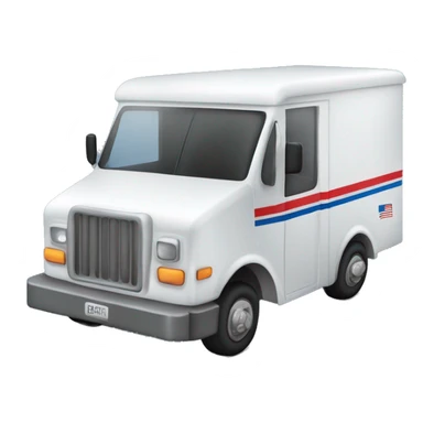 Isolated realistic usps mail truck sticker