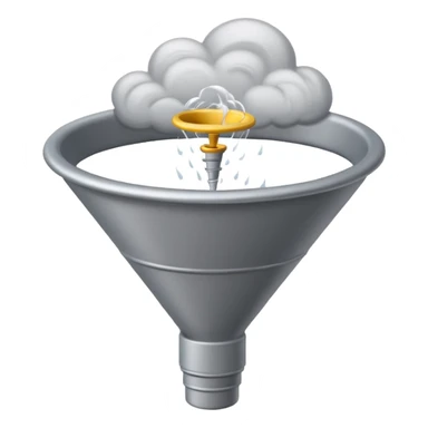 A developing funnel touching down from storm clouds. sticker