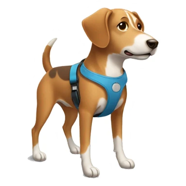 Brown and light brown Dog with a wheelchair sticker