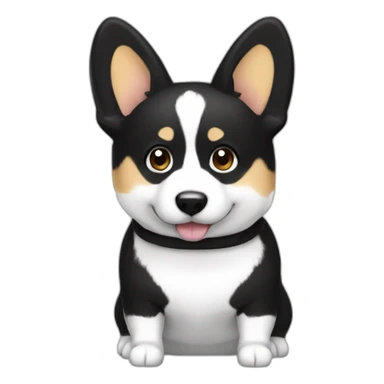 Black and white corgie cardigan sticker
