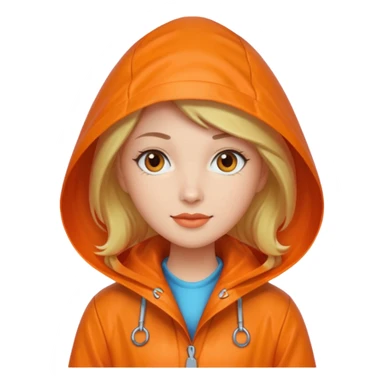orange Raincoat Pedestrian woman  sticker
