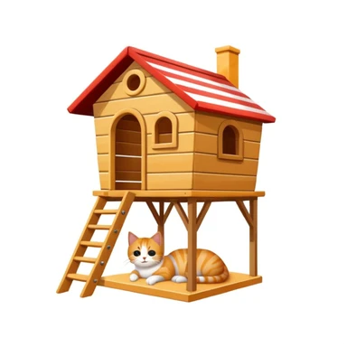 cats relaxing in a vertical playhouse sticker