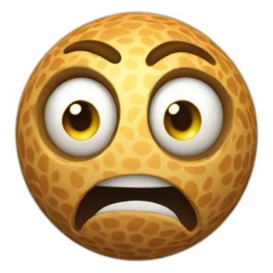 3d sphere with a cartoon fearful skin texture with big beautiful eyes sticker