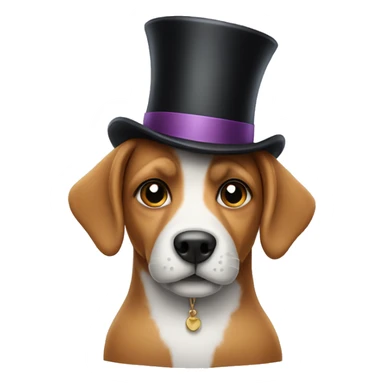Dog with a top hat sticker