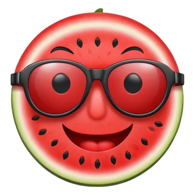 watermelon with sunglasses  sticker