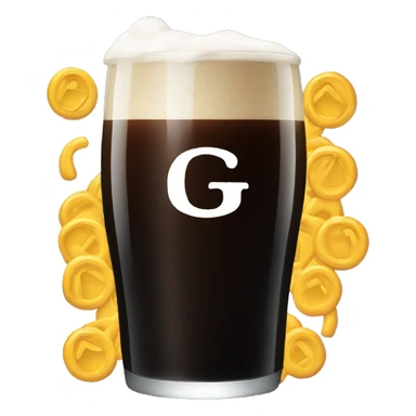Split the G of a guiness drink sticker