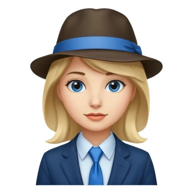 womwn with hat and blue ties sticker