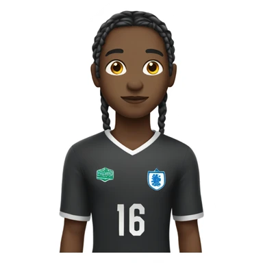 black boy with medium length braids holding a black an english football sticker