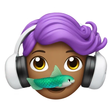Mermaid listening to music on airpods  sticker