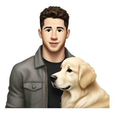 Nick Jonas and English cream golden retriever  sticker
