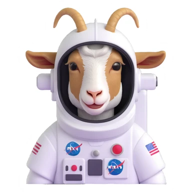 goat astronaut with helmet sticker