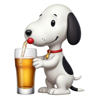 snoopy drinking alcohol sticker