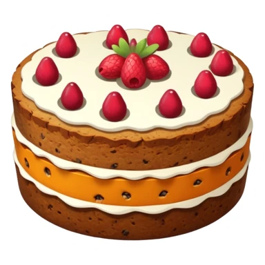 minimal fruit cake, no frosting, simple, clear sticker