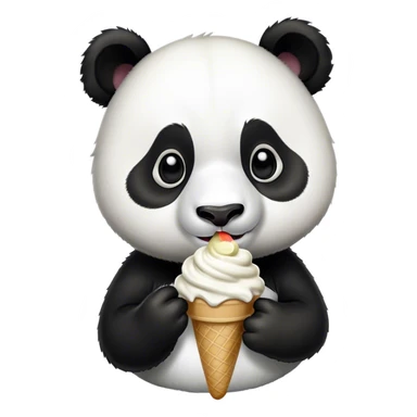 Panda eating ice créame sticker