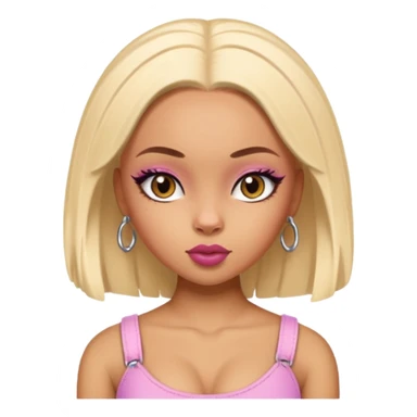 doja cat as pretty bratz baddie with shaved hair sticker