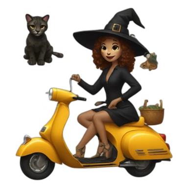 witch with vespa leopard painting sticker
