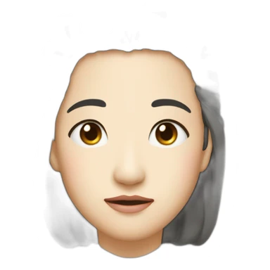 大眼睛-双眼皮-圆鼻子-黑色眼镜框-嘴巴-浓眉毛-刘海-马尾-黑头发 sticker