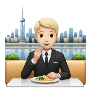 someone who eats in restaurants high above the city with the city on the background
 sticker