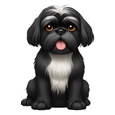 Black Shih Tzu expressing disgust sticker