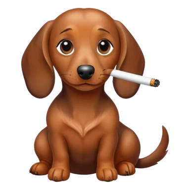 Miniature dachshund smoking sticker