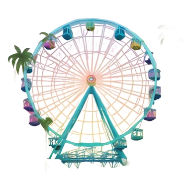 Ferris wheel with palm trees sticker