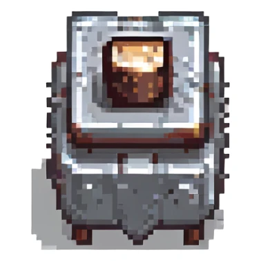 pixel art metal anvil, bold contrast sticker