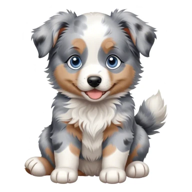 blue merle australian-shepherd blue eyes puppy happy sticker