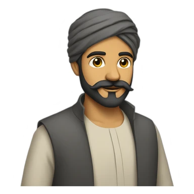 A moustache less bearded muslim hindu man sticker