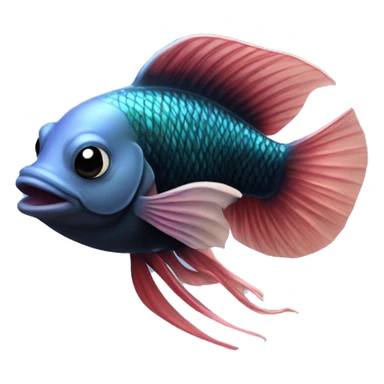dumbo beta fish black  sticker