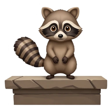 Raccoon standing over a ledge sticker