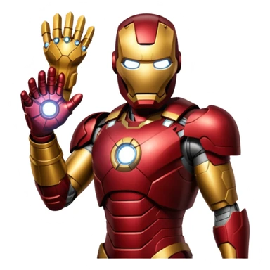 create an ironman with the infinity gauntlet emoji sticker