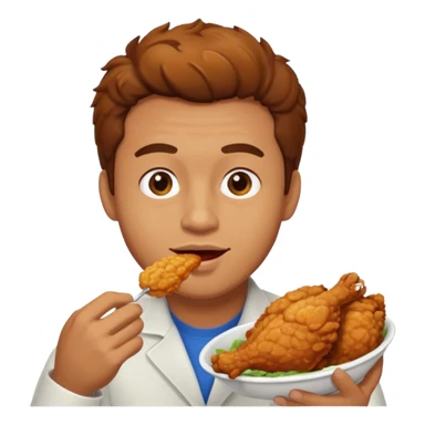 Guy eating fried chicken sticker