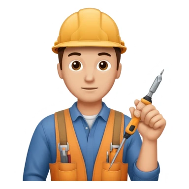 a handyman holding a screwdriver sticker