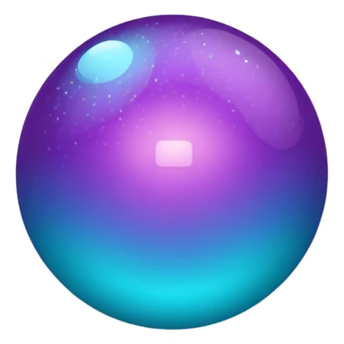 glitter purpel cian little ball sticker