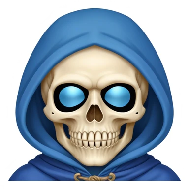 pirate skull wearing blue hood and cloak and mask sticker
