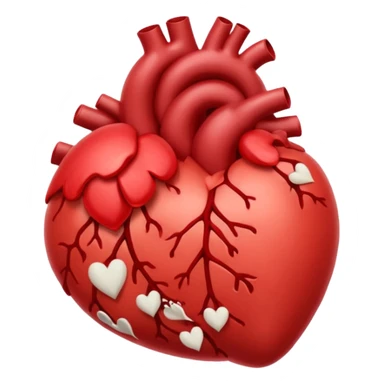 Create an emoji that vomits an avalanche of anatomical hearts sticker