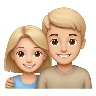 smiling girl and boy portrait sticker